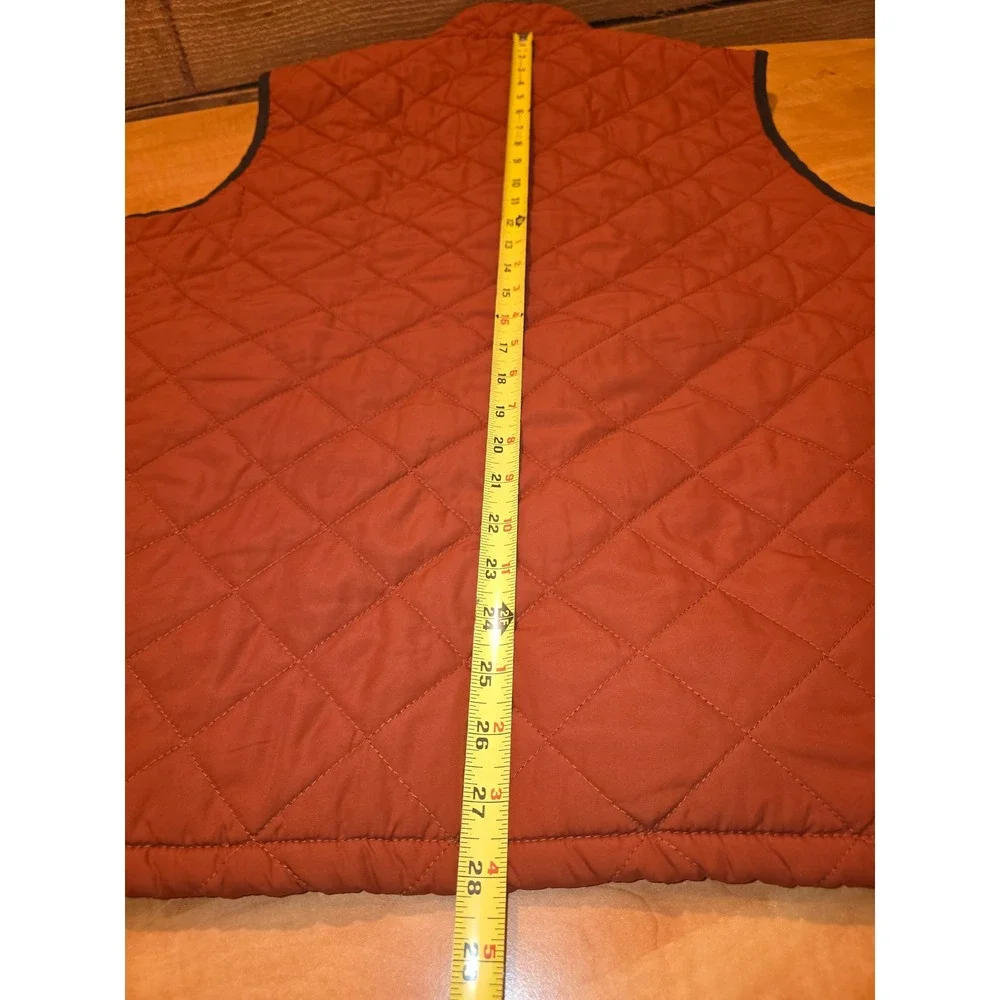 Field & Stream Mens XL Quilted Vest Rust Orange Full Zip Padded Outdoor Gilet